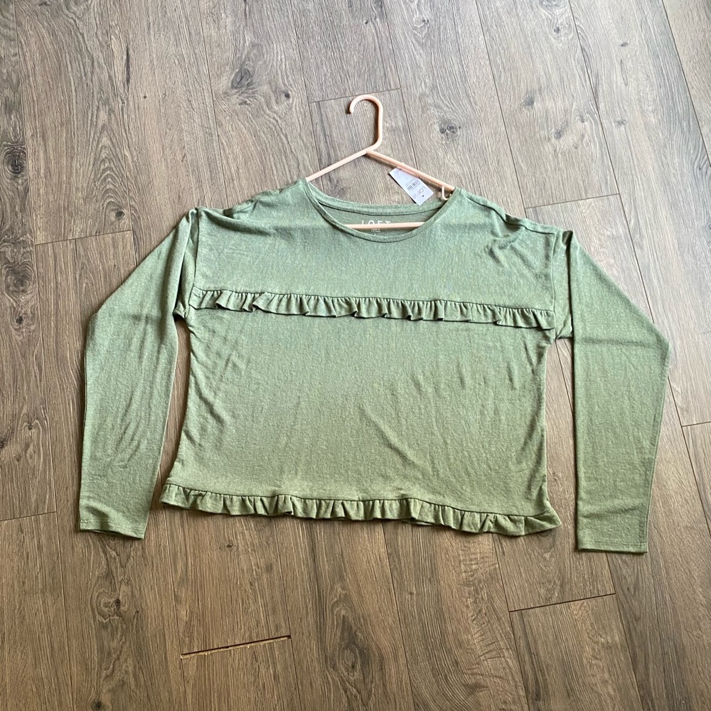 Loft Cropped Ruffle Tee